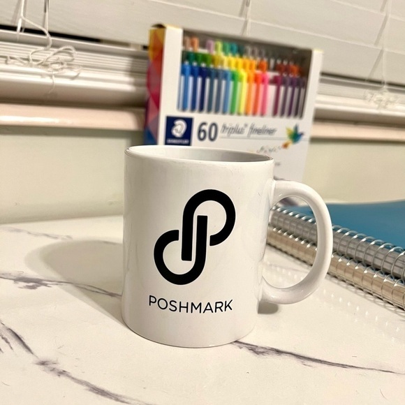 Poshmark Branded White & Black Mug - Picture 1 of 2
